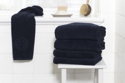 GJD ØKO håndklæder Monogram kongeblå 2+2+2
